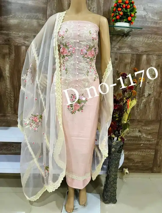 Chanderi Silk Embroidery Suit uploaded by business on 11/3/2023