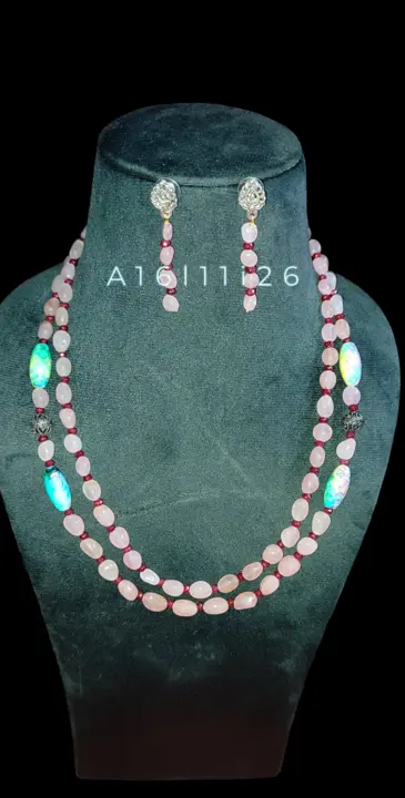 Post image Natural rose quartz beads necklace