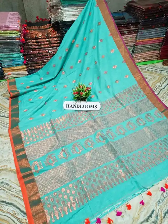 Handloom khadi cotton banarasi saree  uploaded by Sujata saree cantre on 11/3/2023