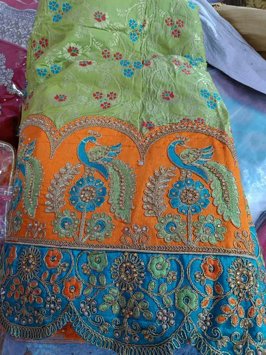 Silk lehenga uploaded by Jai maa durga textile and Aaradhya manufacturer  on 11/3/2023