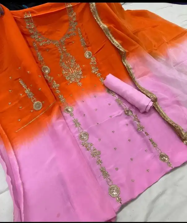 Upada silk suit with organza dupatta  uploaded by business on 11/4/2023