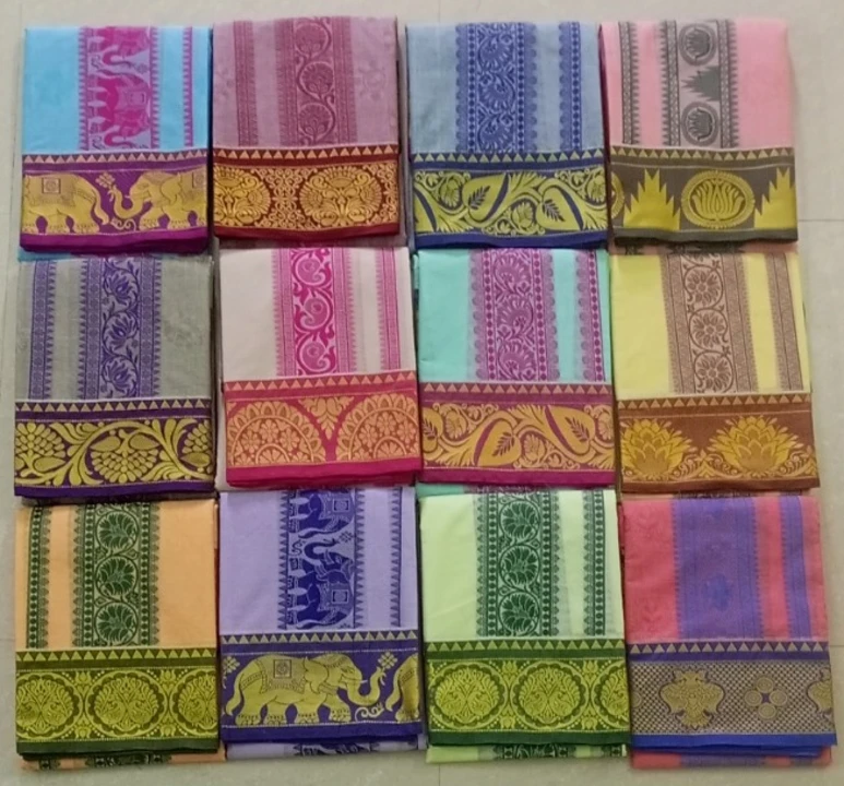 Embossed cotton colour dhoties  uploaded by BHASKAR TEXTILE on 11/4/2023