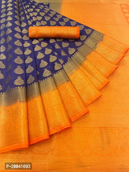 Silk blend saree and Contreras blouse uploaded by Om shop on 11/4/2023