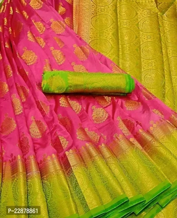 Silk blend saree and Contreras blouse uploaded by Om shop on 11/4/2023