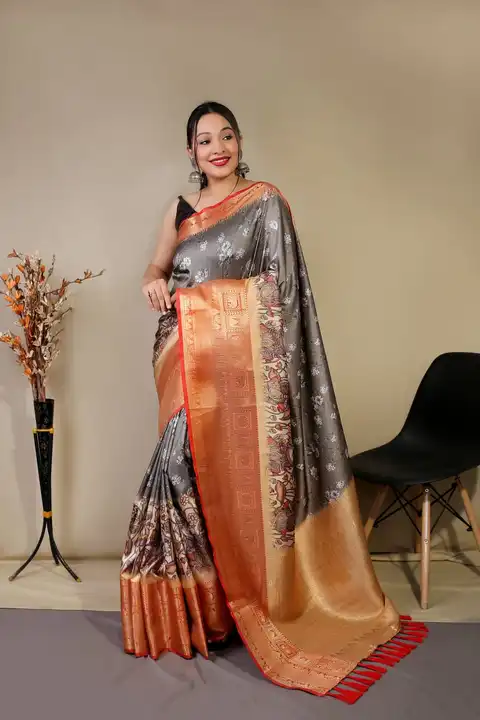 Pure kanchipuram digital printed saree uploaded by Miss Lifestyle on 11/5/2023