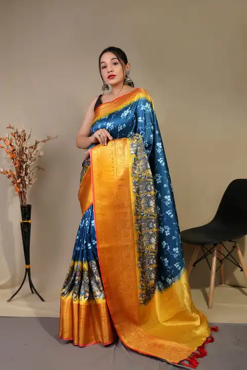 Pure kanchipuram digital printed saree uploaded by business on 11/5/2023