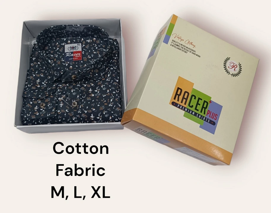 🏁🏁RACER PLUS🏁🏁(SUB BRAND OF 1KKA) EXCLUSIVE COTTON  PRINTED BOX PACK SHIRTS FOR MEN uploaded by Kushal Jeans, Indore on 11/6/2023