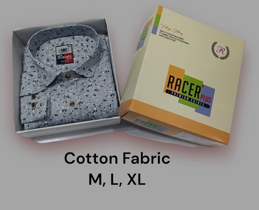 🏁🏁RACER PLUS🏁🏁(SUB BRAND OF 1KKA) EXCLUSIVE COTTON  PRINTED BOX PACK SHIRTS FOR MEN uploaded by Kushal Jeans, Indore on 11/6/2023