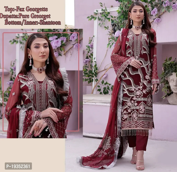 Maroon Pakistani Salwar Suit With Dupatta Work uploaded by R M online shop  on 11/6/2023