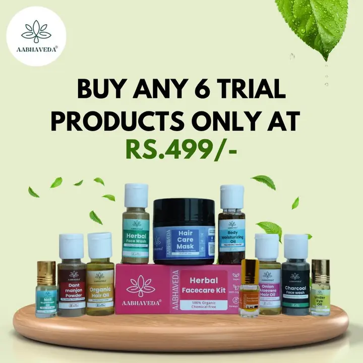 Post image *Diwali Dhamaka offer* 
Select Any 6 Trial Products @ *499/-* Only

1) Trial Organic Hair Oil
2) Trial Hair Care Mask
3) Trial Face Care Kit
4) Trial Dant Manjan Powder
5) Trial Under Eye Oil
6) Trial Nail Nourishment Oil 
7) Trial Onion and Aloevera Oil
8) Trial Herbal Face Wash 
9) Trial Charcoal Face Wash 
10) Trial Body Moisturizing Oil
11) Trial Kumkumadi Face Serum
