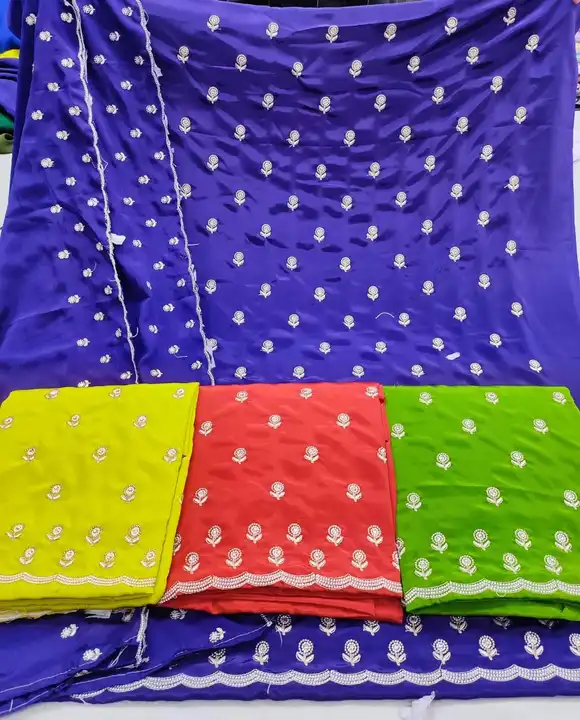 Crape suit with chinon dupatta 900 uploaded by Manish sales on 11/7/2023