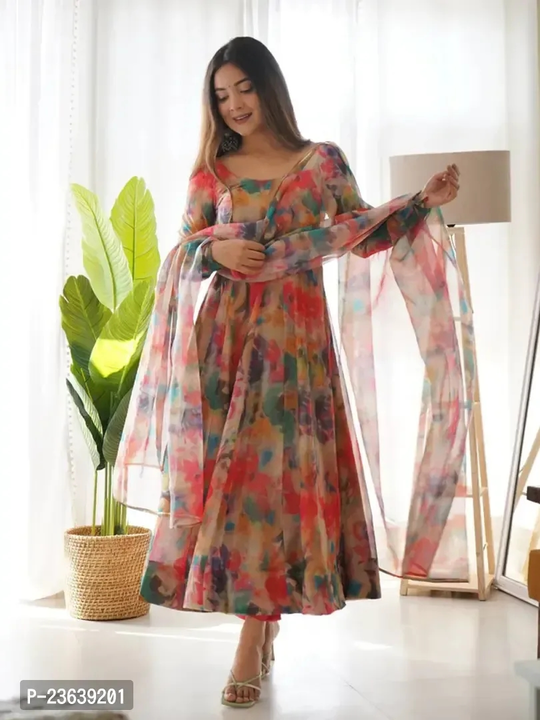 Stylish Maxi Multicoloured Georgette Kurta And Dupatta Set For Women uploaded by R M online shop  on 11/8/2023