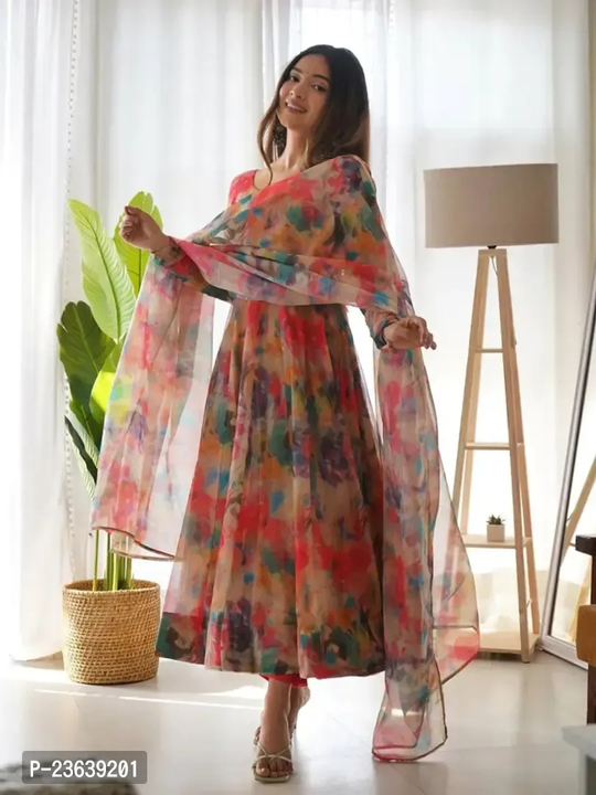 Stylish Maxi Multicoloured Georgette Kurta And Dupatta Set For Women uploaded by R M online shop  on 11/8/2023