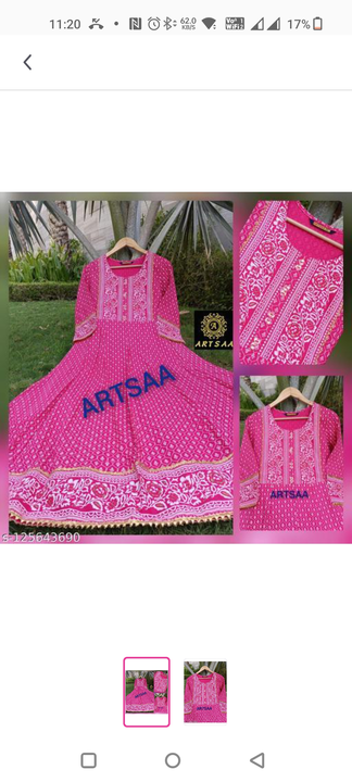 pink colour Anarkali kurti but faroji uploaded by Ayesha collection on 11/8/2023