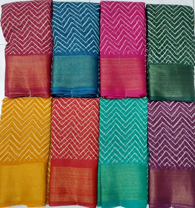 5*2 jari cottan lilan type fancy printed saree  uploaded by business on 11/8/2023