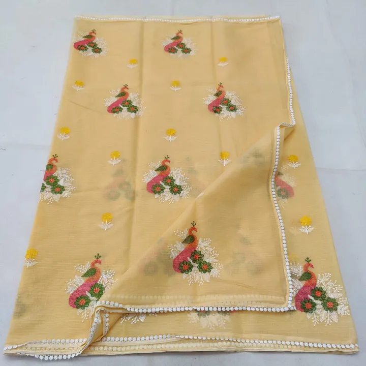 Kota doria embroidery saree uploaded by Saree on 11/8/2023