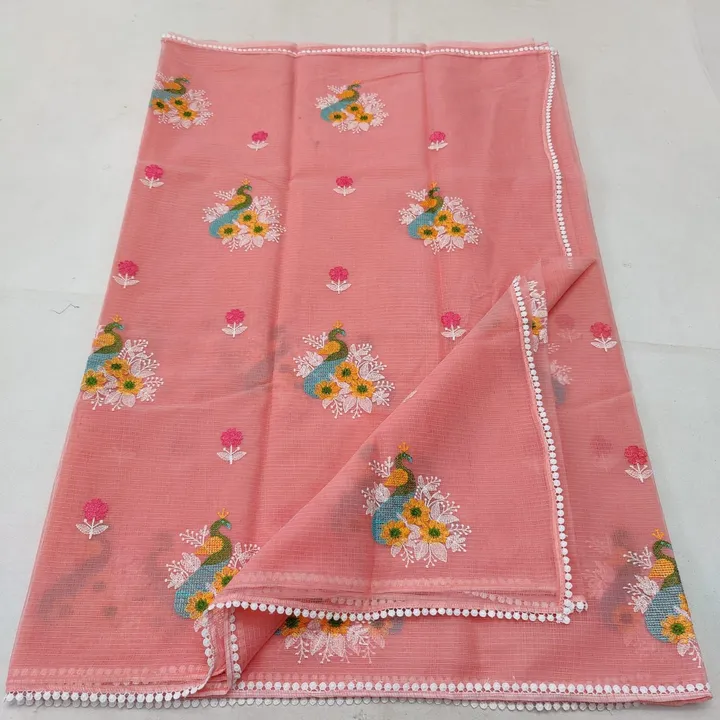 Kota doria embroidery saree uploaded by business on 11/8/2023