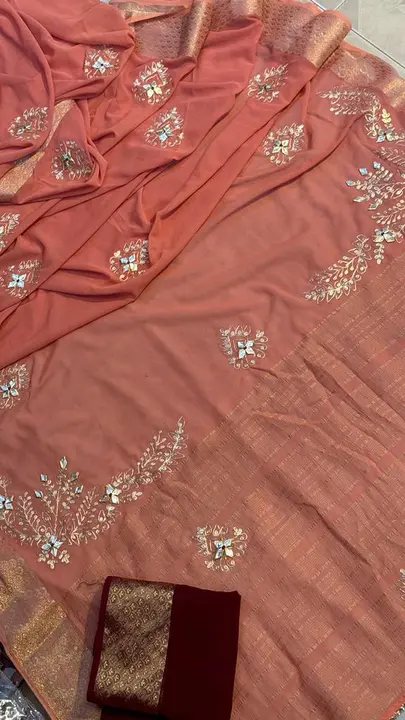 Georgette saree uploaded by Ak_style_hub on 11/8/2023