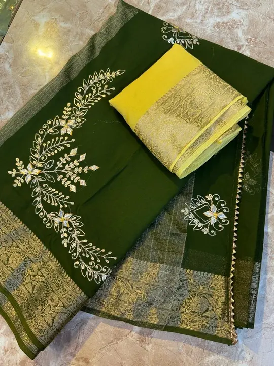 Georgette saree uploaded by business on 11/8/2023