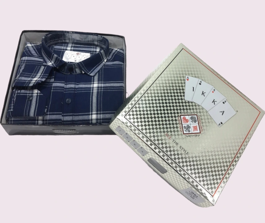 ♦️♣️1KKA♥️♠️ EXCLUSIVE COTTON MIX CHECKERED  DOUBLE POCKET BOX PACKING SHIRTS FOR MEN uploaded by Kushal Jeans, Indore on 11/9/2023
