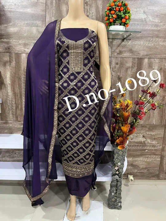 Georgette banarsi suit uploaded by Heena fashion house on 11/10/2023