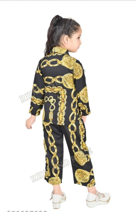 Girls cord set in crepe fabric stylish design in printed  uploaded by Kinza enterprises on 11/10/2023