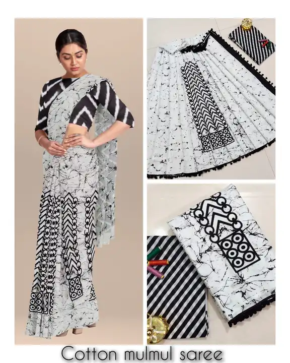 Cottan mulmul sarees  uploaded by Handloom print on 11/11/2023
