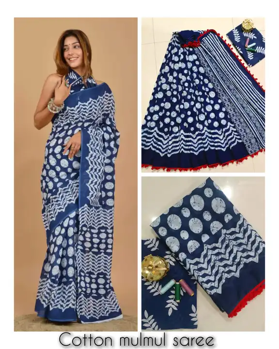 Cottan mulmul sarees uploaded by business on 11/11/2023