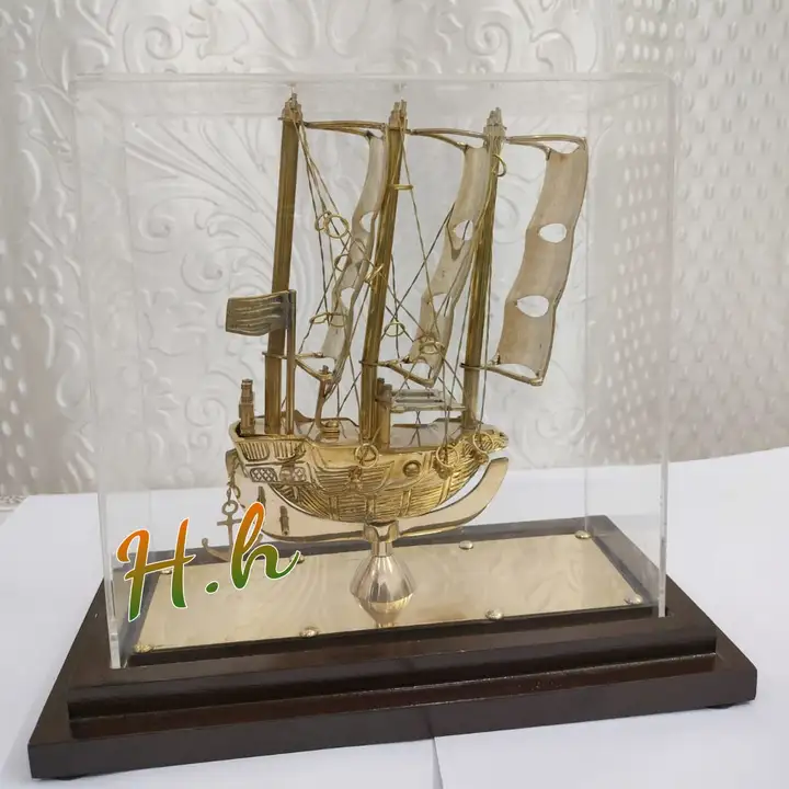 Decorative Brass Ship Collection in Acrylic Box Used For Gifting & Decor Available  in Very Reasonab uploaded by Hina Handicrafts on 11/11/2023