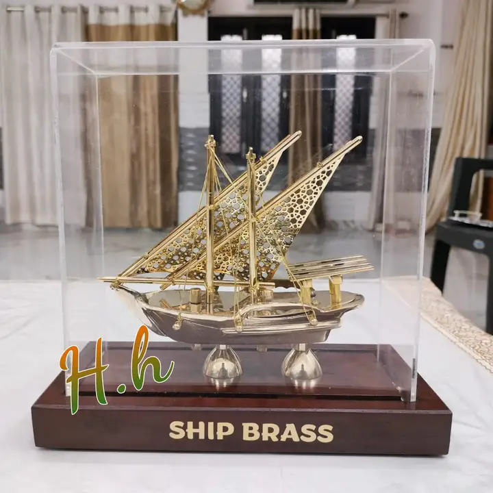 Decorative Brass Ship Collection in Acrylic Box Used For Gifting & Decor Available  in Very Reasonab uploaded by Hina Handicrafts on 11/11/2023