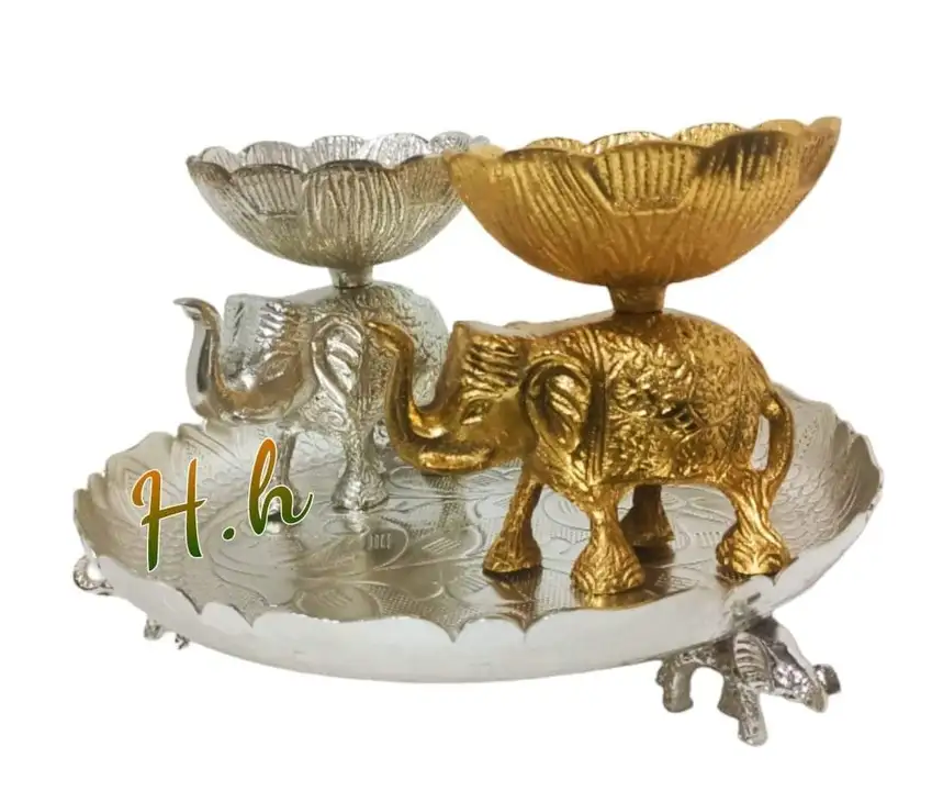 Decorative Beautiful Metal Plate With Elephant Bowl Combo Used For Gifting Available  in Very Reason uploaded by Hina Handicrafts on 11/11/2023