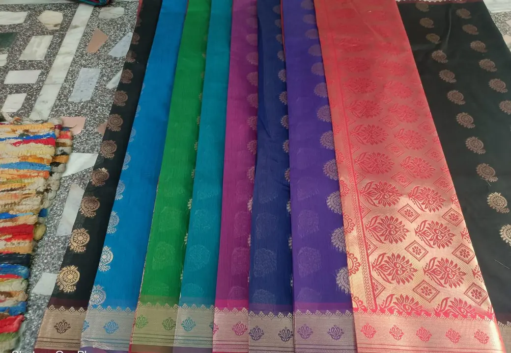 Cotton Silk Saree
Full Saree With Blouse 
Colour - 8
Set       - 8
 uploaded by H.A Traders on 11/11/2023
