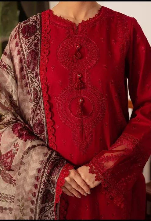 Red Colour Designer Trending Georgette Suit  uploaded by Zuberiya Global on 11/11/2023