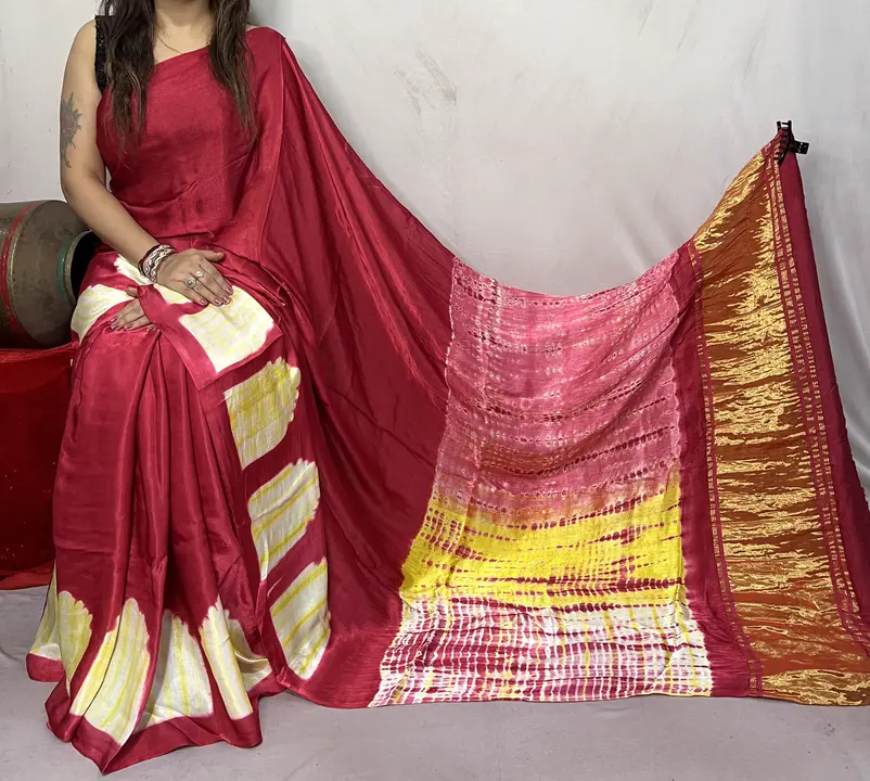 Modal silk clamp with sibory saree  uploaded by business on 11/12/2023