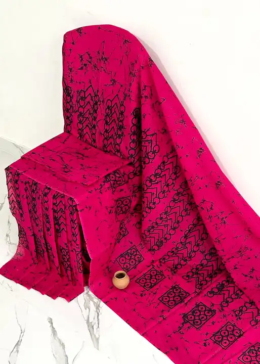 Bagru Hand block printed cotton mulmul saree uploaded by The print house  on 11/12/2023