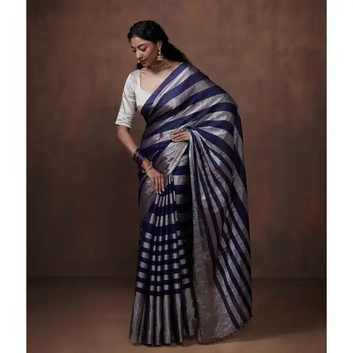 Pure handwoven traditional chanderi tissue saree uploaded by Virasat handloom chanderi on 11/13/2023