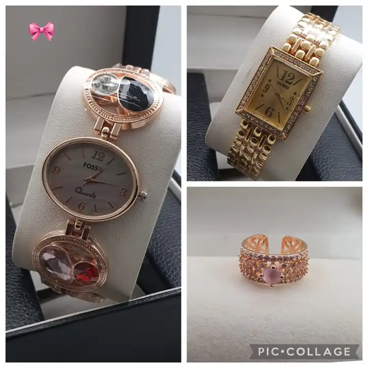 3pc combo set good quality ladies watches ⌚️ with ad rings 💍 ✅✅‼️‼️* uploaded by business on 11/13/2023