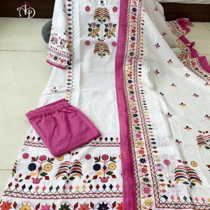Embroidered kurti with pent and dupatta  uploaded by PANIHARI COLLECTION CENTRE on 11/13/2023