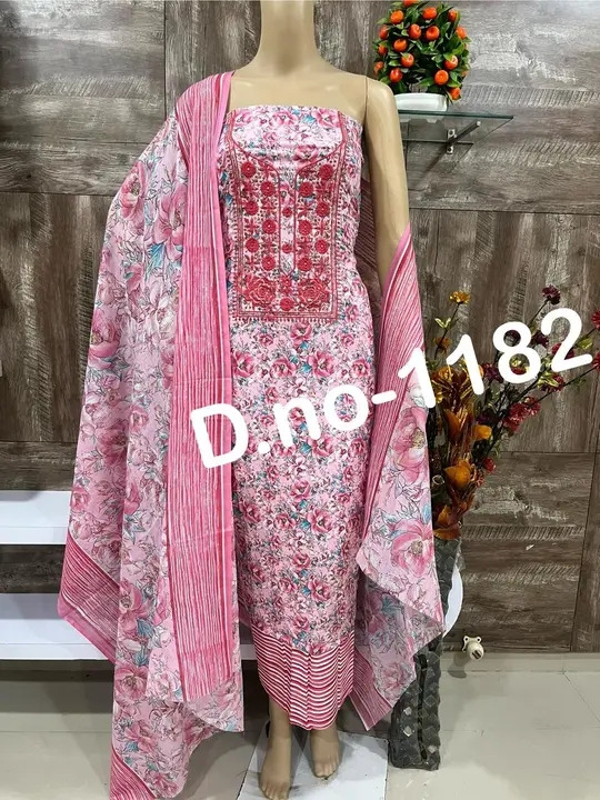 Pure cotton suit with neck embroidery work uploaded by A/N Collection  on 11/13/2023