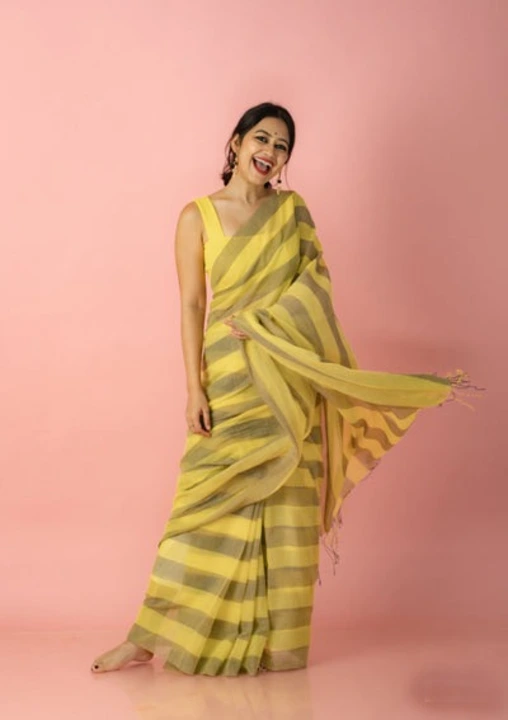 Handloom Cotton Strips Saree uploaded by Milaans on 11/14/2023