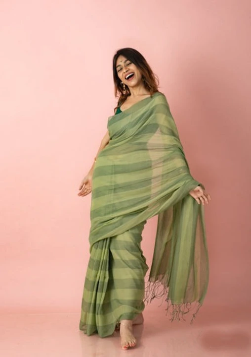 Handloom Cotton Strips Saree uploaded by Milaans on 11/14/2023