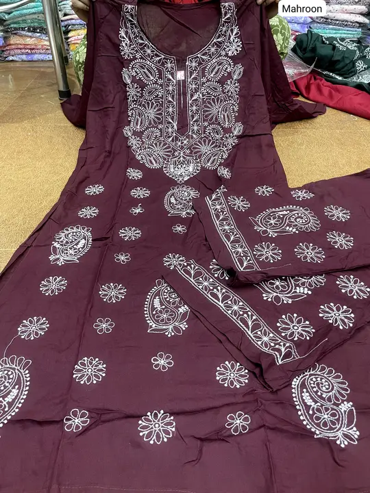 LAKHNAWI Reyon kurti-plazo uploaded by business on 11/14/2023