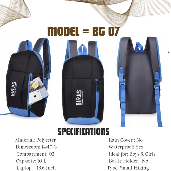 Small Hiking/ Laptop/ College BAG uploaded by All kinds of Bags & Corporate Gifts +917303939157 on 11/14/2023