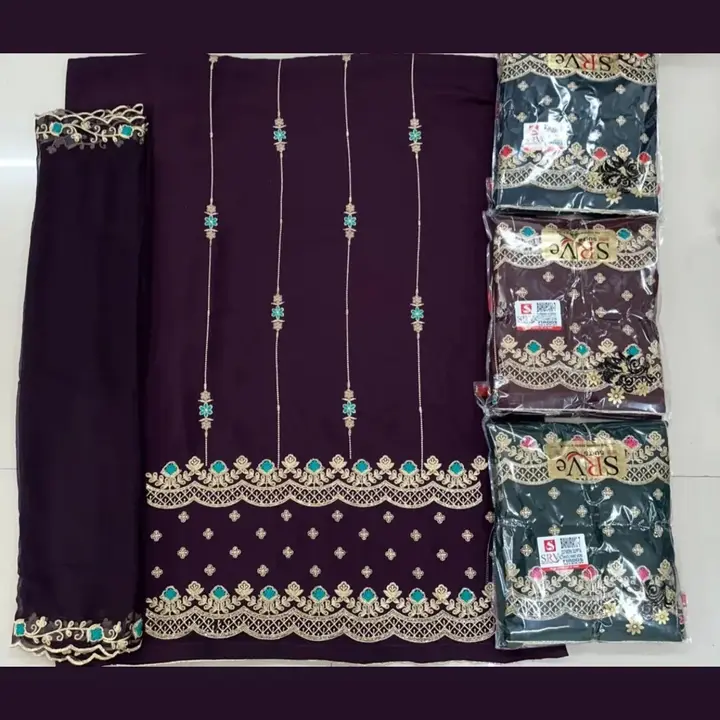 Heavy firdos handwork suit। Half pure chiffon heavy dupatta  uploaded by Chahat fashion hub  on 11/14/2023