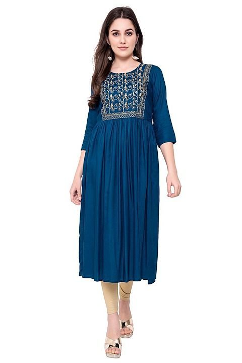  Women Embroidered Rayon Flared Kurta  uploaded by business on 7/18/2020