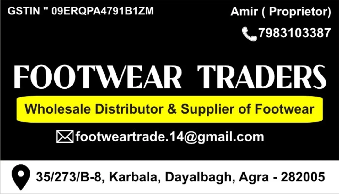 Visiting card store images of Footwear Traders