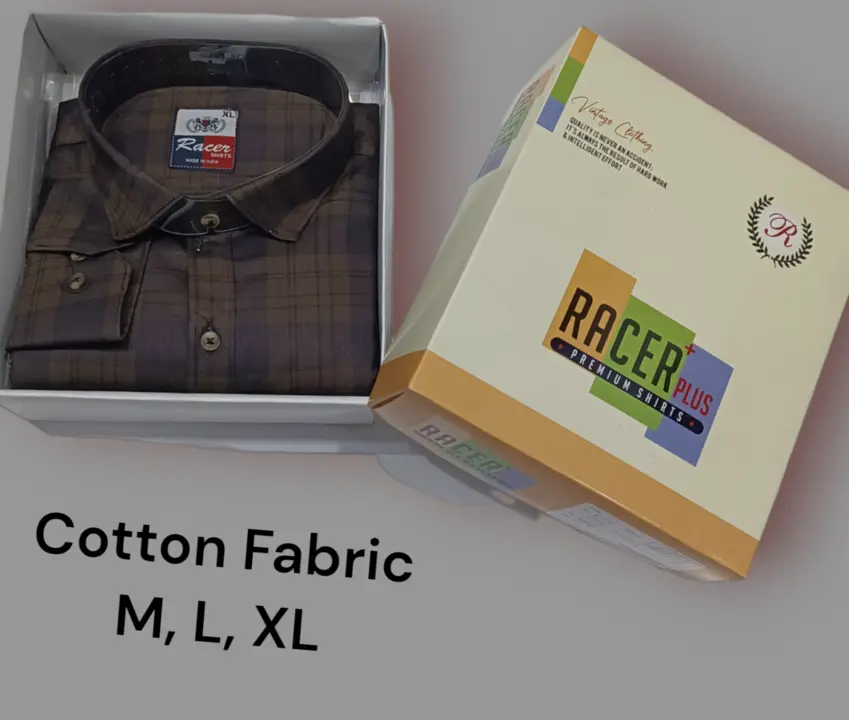 🏁🏁RACER PLUS🏁🏁(SUB BRAND OF 1KKA) EXCLUSIVE COTTON  CHECKERED BOX PACK SHIRTS FOR MEN uploaded by Kushal Jeans, Indore on 11/15/2023