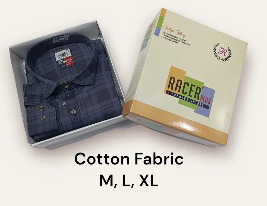 🏁🏁RACER PLUS🏁🏁(SUB BRAND OF 1KKA) EXCLUSIVE COTTON  CHECKERED BOX PACK SHIRTS FOR MEN uploaded by Kushal Jeans, Indore on 11/15/2023