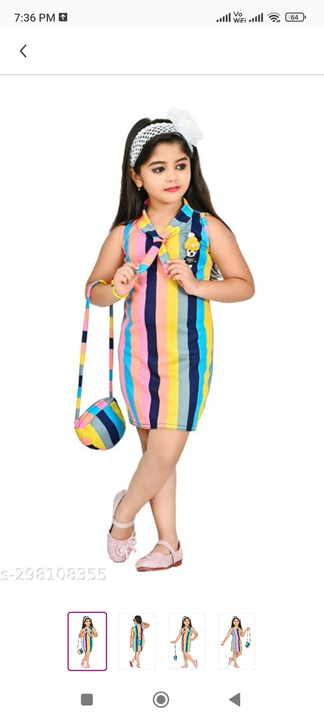 Post image New stylish multicolor floral Baby Girls Dress/Frocks  Cutiepie Trendy Girls Frocks &amp; Dresses, Girls Multicolor Frocks &amp; Dresses.GIRLS Comfy Frocks &amp; Dresses
Name: New stylish multicolor floral Baby Girls Dress/Frocks  Cutiepie Trendy Girls Frocks &amp; Dresses, Girls Multicolor Frocks &amp; Dresses.GIRLS Comfy Frocks &amp; Dresses
Fabric: Cotton Blend
Sleeve Length: Sleeveless
Pattern: Printed
Net Quantity (N): Single
Sizes:
5-6 Years, 6-7 Years, 7-8 Years
GIRLS Comfy Frocks &amp; Dresses:

Country of Origin: India