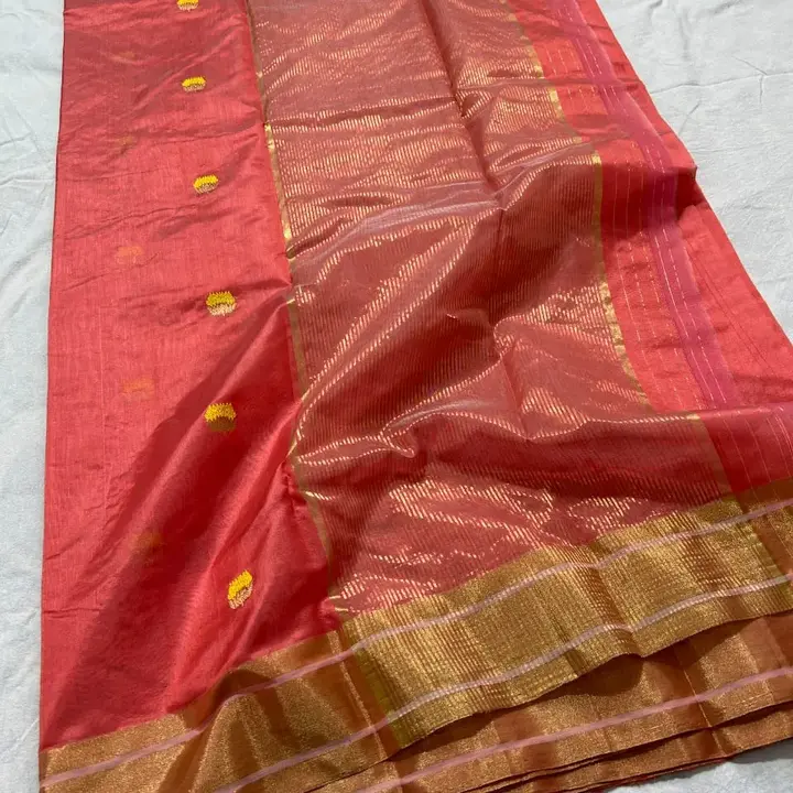 Pure handwoven traditional chanderi pattu silk saree uploaded by Virasat handloom chanderi on 11/15/2023